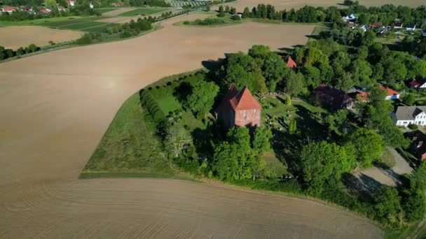 Perfect Uitzicht Vanuit Lucht Panorama Overzicht Drone Van Rode Bakstenen — Stockvideo