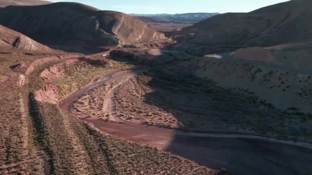 Aerial Shot Wild Nature Quebrada Seorita Astonishing Mountains Βόρεια Αργεντινή — Αρχείο Βίντεο