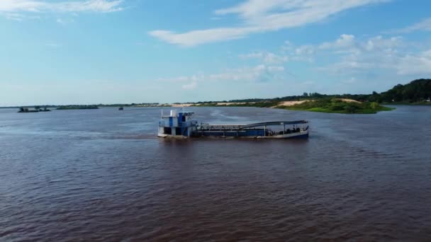 Paraguay Nehri Nde Nakliye Gemisi — Stok video