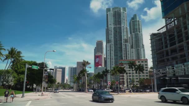 Modern Arkitektur Centrala Miami Stadsdelen Biscayne Miami Florida — Stockvideo