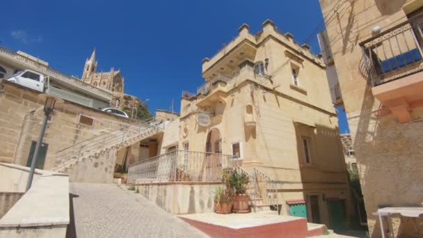 Kyrkan Till Lady Lourdes Hill Gozo Island Malta Slomomomobilder — Stockvideo