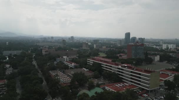 Południowy Meksyk Strefa Uniwersytetu Widokiem Powietrze — Wideo stockowe