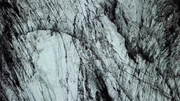 Летний Вид Сверху Текстурированный Ледник Slheimajkull Исландия — стоковое видео