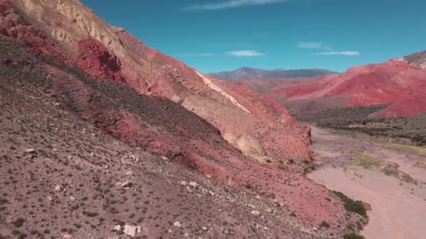 Κινηματογραφική Λήψη Των Υπέροχων Βουνών Quebrada Seorita Jujuy Βόρεια Αργεντινή — Αρχείο Βίντεο