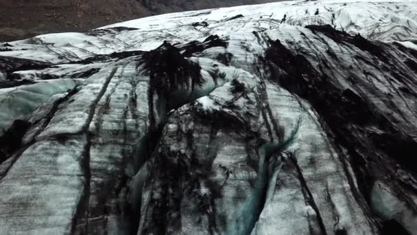 Вид Воздуха Текстуру Ледника Slheimajkull Исландия Летом — стоковое видео