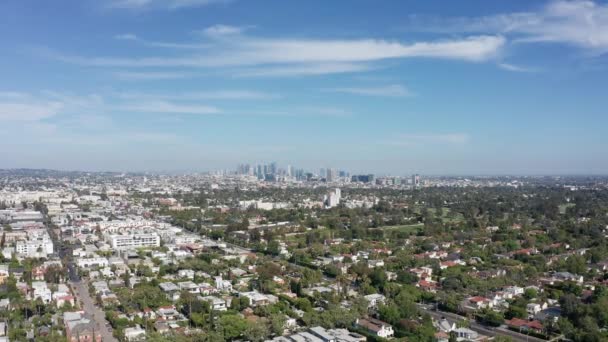 Luchtfoto Van Het Centrum Van Los Angeles Vanaf Melrose Avenue — Stockvideo