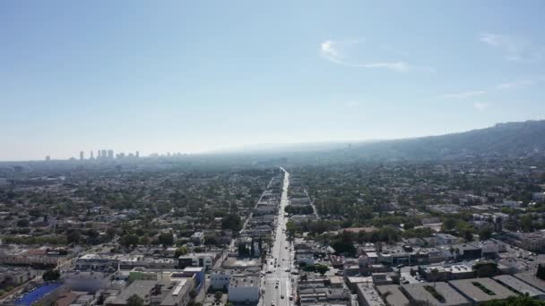 Низьке Зниження Повітряної Зйомки Melrose Ave Century City — стокове відео