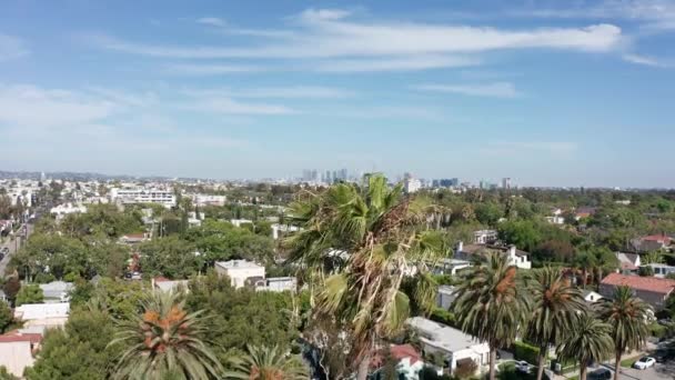 Weit Aufsteigende Luftaufnahme Der Innenstadt Von Los Angeles Von Der — Stockvideo