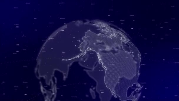 Technologia Analizy Danych Globe Rotacyjne Ekwadorze Wykresami Wykresami Analityką Tle — Wideo stockowe