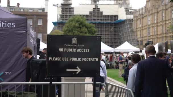 Aucun Panneau Accès Public Entrée Des Jardins Rue Abingdon Septembre — Video