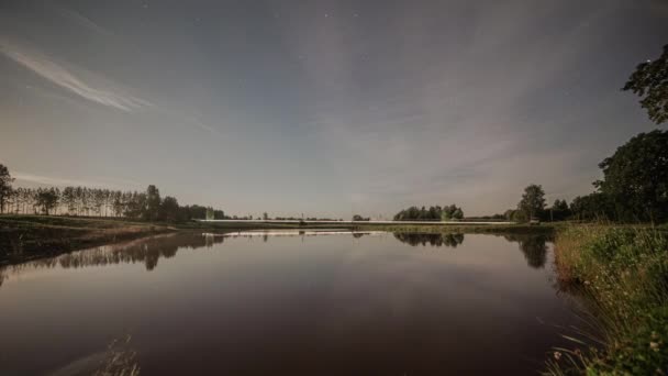 Tiempo Transcurre Noche Día Sol Saliendo Sobre Naturaleza Paisaje Con — Vídeos de Stock