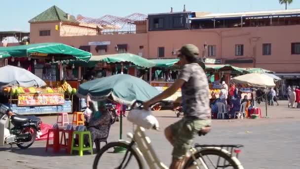 Aufnahmen Vom Djemaa Fnaa Markt Nachmittag — Stockvideo