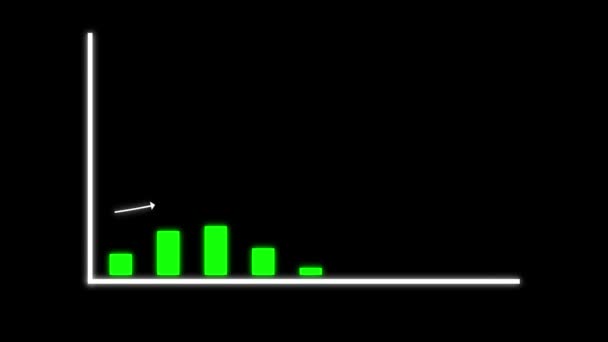 Růst Podnikání Infografická Animace Obchodní Graf Zelené Svíčky Analytická Data — Stock video