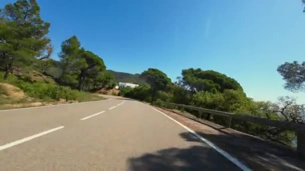 Ein Foto Eines Radfahrers Der Einer Kurve Mit Hoher Geschwindigkeit — Stockvideo