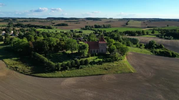 Rampa Velocidad Campos Prados Impresionante Vista Aérea Vuelo Panorámica Órbita — Vídeos de Stock