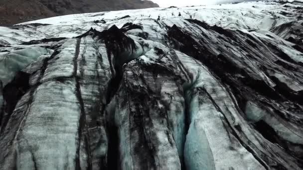 Αεροφωτογραφία Της Υφής Του Παγετώνα Slheimajkull Ισλανδία Καλοκαίρι — Αρχείο Βίντεο