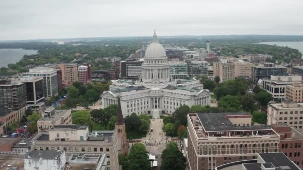Edificio Del Capitolio Del Estado Wisconsin Madison Wisconsin Con Video — Vídeos de Stock