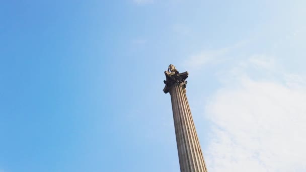 Trafalgar Meydanı Londra Ngiltere Temmuz 2022 Nelson Sütun Trafalgar Meydanı — Stok video