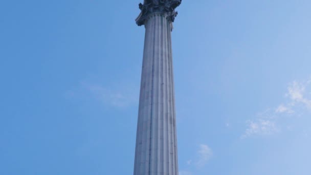 Trafalgar Square Londres Inglaterra Julho 2022 Nelson Column Trafalgar Square — Vídeo de Stock