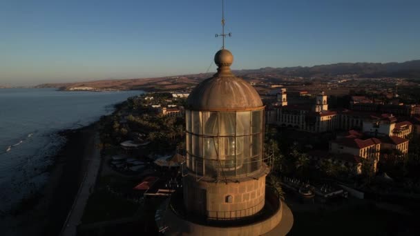 Prise Vue Aérienne Orbite Courte Portée Dessus Phare Maspalomas Heure — Video