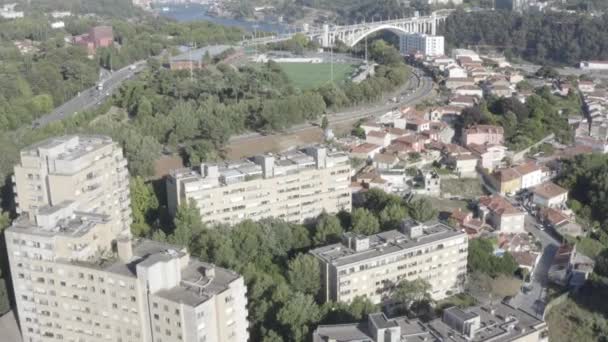 Λισσαβόνα Πορτογαλία Υδρογέφυρα Drone Ορίζοντα — Αρχείο Βίντεο