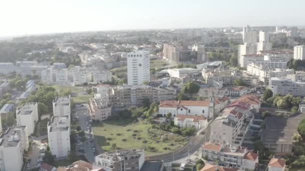 Otel Çatısı Porto Portekiz Tatil Beldesi Gün Doğumu Gün Batımı — Stok video