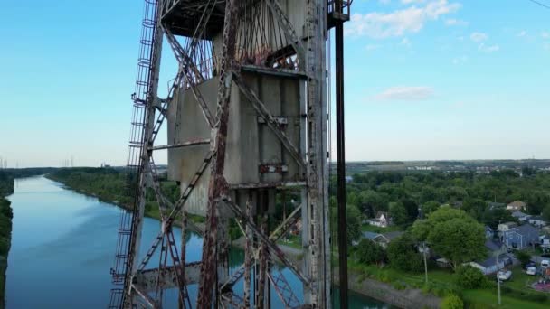 Verticale Lift Brug Toren Mechanisme Welland Canal Canada — Stockvideo