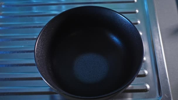 Oatmeal Chicken Ingredients Filling Bowl Stop Motion — Stock Video