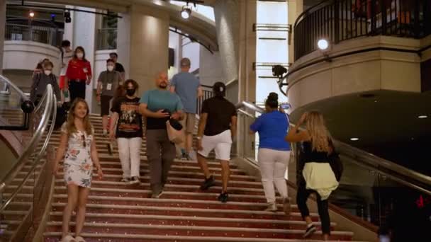 People Walking Dolby Theater Stairs — Stock Video