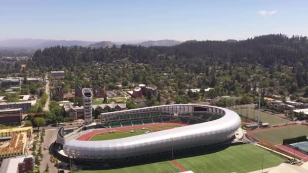 Hayward Field Stadion Eugene Oregon Luftdrone Kredsløb – Stock-video