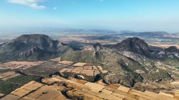 Estableciendo Vista Aérea Las Montañas Valle Morelos México — Vídeos de Stock