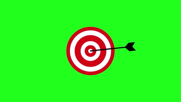 2Dターゲット目標アイコン マーケティング戦略のシンボル 矢印記号で目標を設定します 弓術または目標戦略 円ボタンのカラフルなアイコン アニメーションの目標アイコン — ストック動画