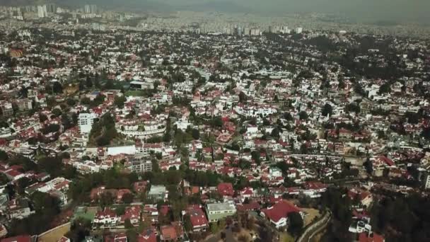 Populated Residential Neighborhood Houses Urban Mexico City Aerial — Stock Video