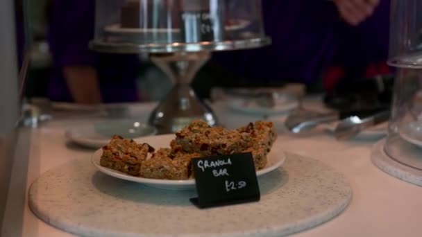 Barul Granola Fost Ridicat Într Cafenea — Videoclip de stoc