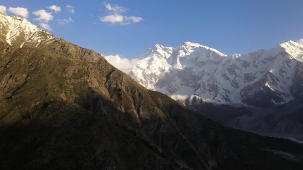 Nanga Parbat Fairy Meadows Pakistan Karlı Dağlara Sinematik Insansız Hava — Stok video