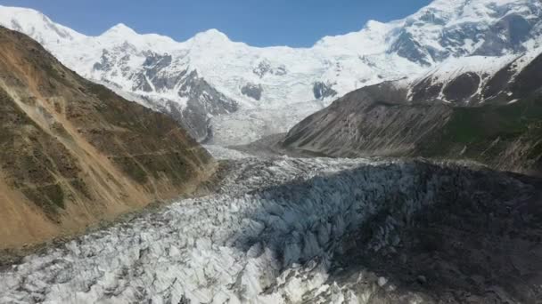 Nanga Parbat Pakistan Peri Çayırı Adlı Buzuluyla Çekilmiş Hava Görüntüsü — Stok video