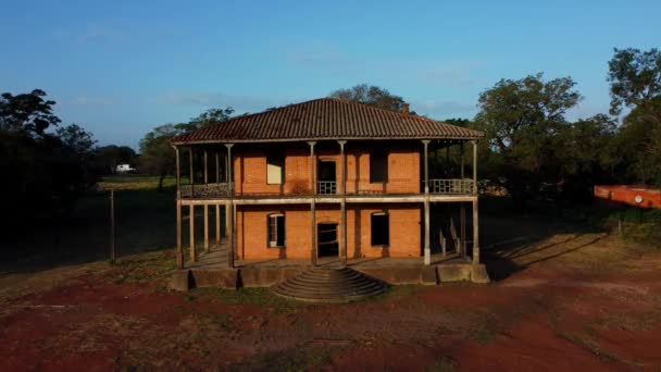 Old Abandoned Casino Unique Facade Architecture San Antonio City Paraguay — Stock Video