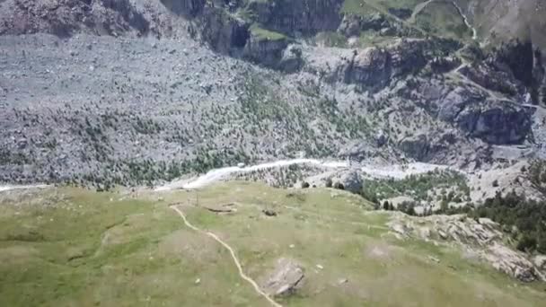 Inclinaison Vue Aérienne Drone Sur Cervin Zermatt Avec Ciel Bleu — Video