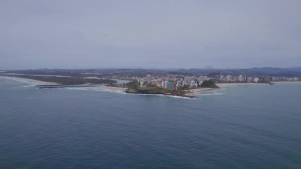 Vista Panoramica Sul Paesaggio Marino Duranbah Beach Tweed Heads Australia — Video Stock