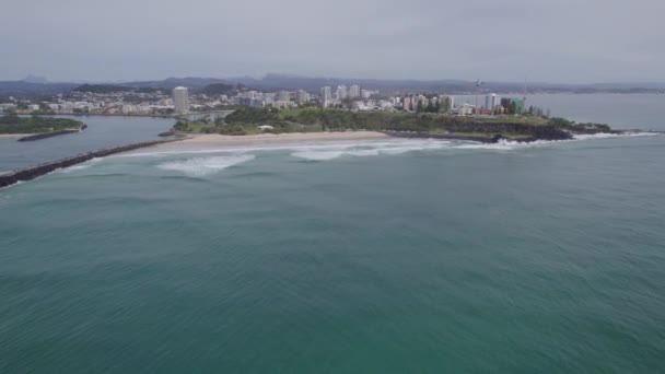 Вид Повітря Пляж Дуранба Під Час Дня Хмар Водоростях Австралія — стокове відео