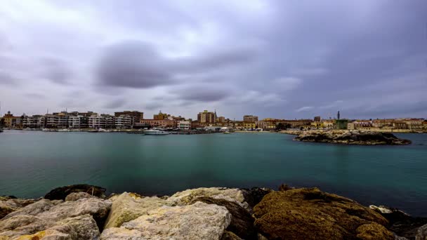 Timelapse Ciudad Palermo Largo Costa Del Mar Mediterráneo Sicilia Italia — Vídeos de Stock