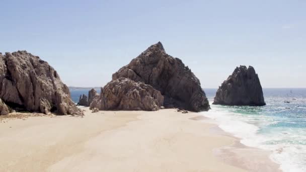 Luchtfoto Van Een Drone Van Kliffen Cabo San Lucas Mexico — Stockvideo