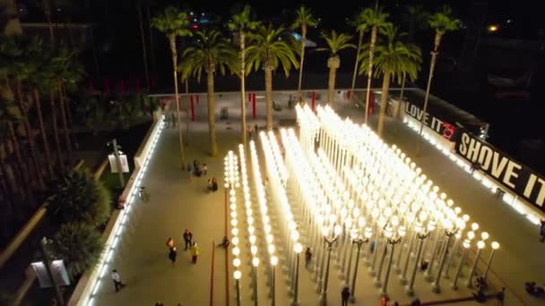 Exibição Luz Rua Vintage Fora Museu Arte Condado Los Angeles — Vídeo de Stock