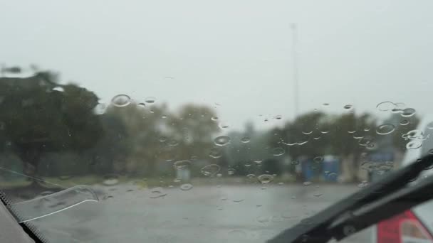 Cinematic Wiper Wiper Wiping Rain Away Slow Motion — Stok Video