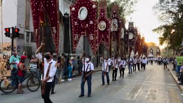 Semana Santa Holy Week Mexico Religieuze Culturele Paasviering Latijns Amerika — Stockvideo