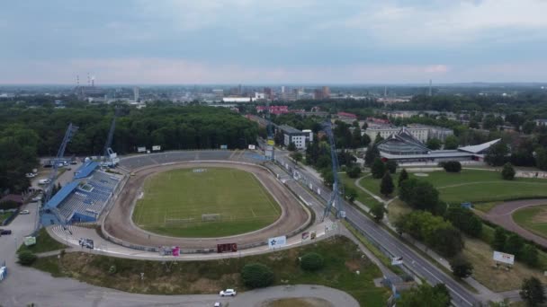 Polonya Motosiklet Pisti Park Sanat Merkezi Kimya Fabrikasının Tarnow Polonya — Stok video