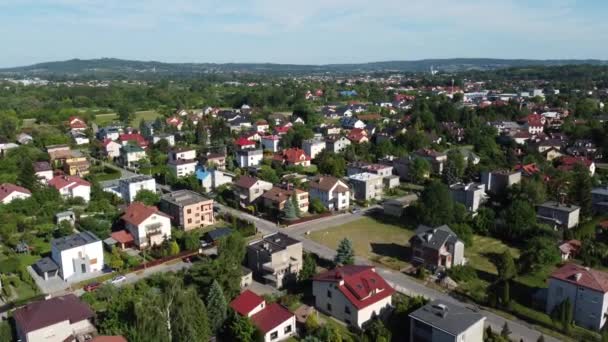 Flyover Polish Houses Train Tracks Speedway Sports Stadium Chemical Factory — Video