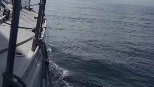 Zeilboot Zeilen Ocean Swells — Stockvideo