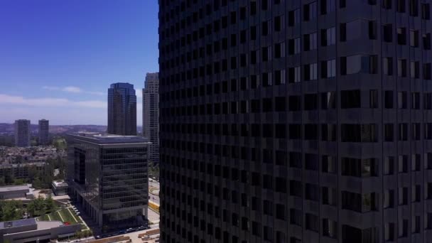 Letecká Panenka Postřílela Mrakodrap Odhalila Century City Kalifornii Při Fps — Stock video