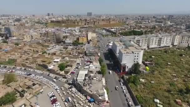 Vue Aérienne Ville Erbil Montrant Ancienne Citadelle Erbil Jardin Face — Video